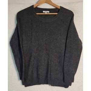 Madewell Dark Gray Knit Sweater Size Large Long Sleeve Pullover 0625